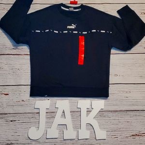 🆕️ PUMA BLACK FRENCH TERRY CREWNECK SWEATER 🖤🤍